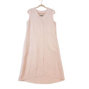 Niche Nilgun Derman Dress Women's Small Pink Linen Blend Sleeveless Lagenlook‎